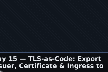 HomeLab – Making TLS Truly GitOps: Exporting ClusterIssuer, Certificate & Ingress to Git – Day 15
